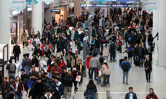 Number of int’l tourists to Korea hits 17 mil. 